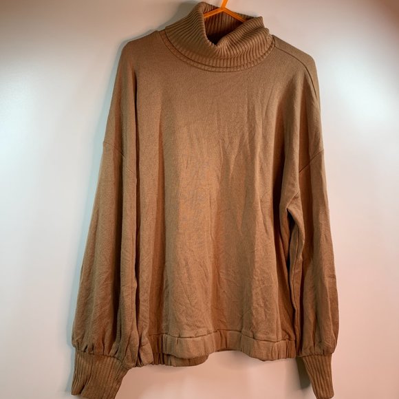 INC International Concepts Women's Metallic Flecked Turtleneck Sweater Gray Size Small